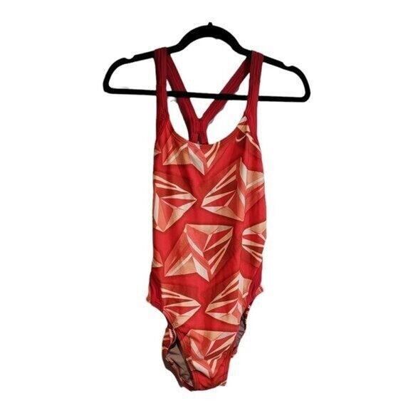 NIKE Red‎ Swimsuit One Piece Women's Racerback Sz 12 Sportswear - Picture 2 of 10